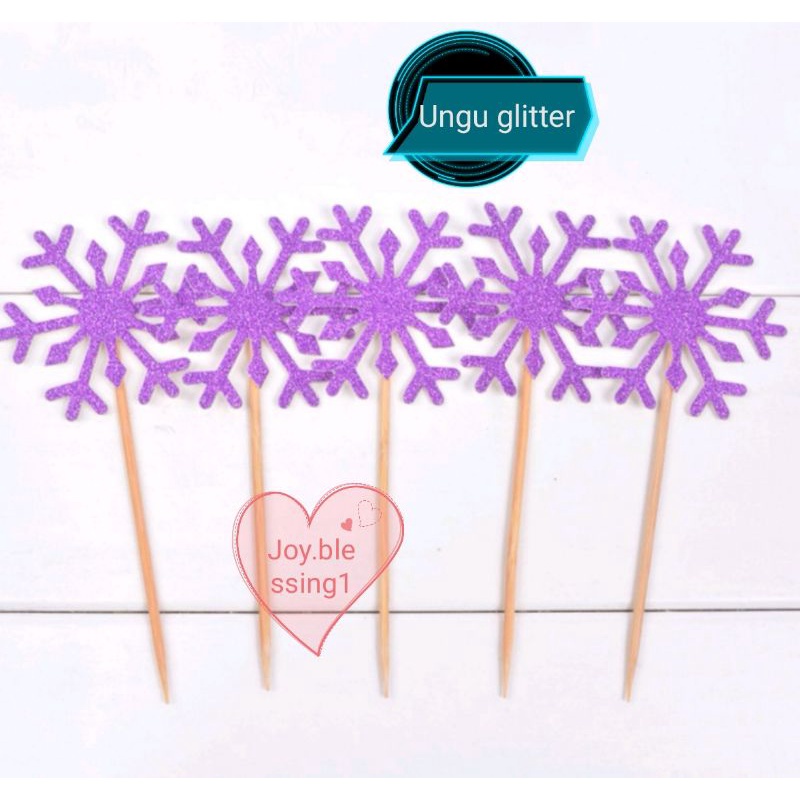 Jual TOPPER KUE GLITTER FROZEN SNOWFLAKE PER PCS | Shopee Indonesia