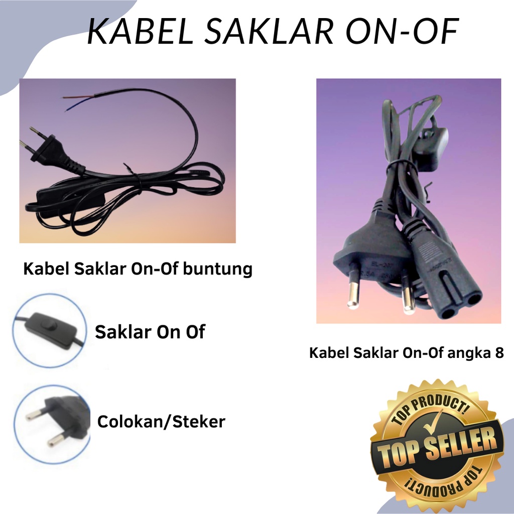 Jual Kabel Saklar ON-OF/Kabel Buntung + Switch / Saklar On Off Colokan ...