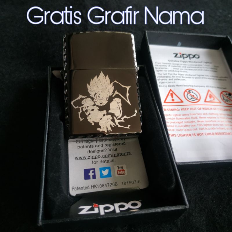 Jual korek api Zippo Goku super Seiya gratis tambah Grafir nama ...