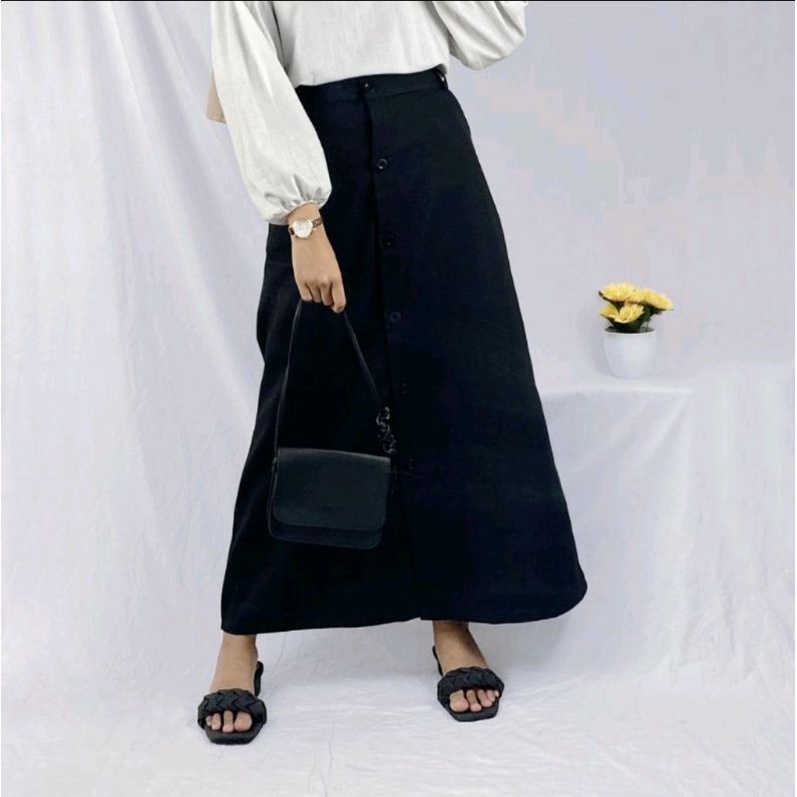 Jual Casual button skrit rok panjang mode kancing terbaru dan kekinian ...