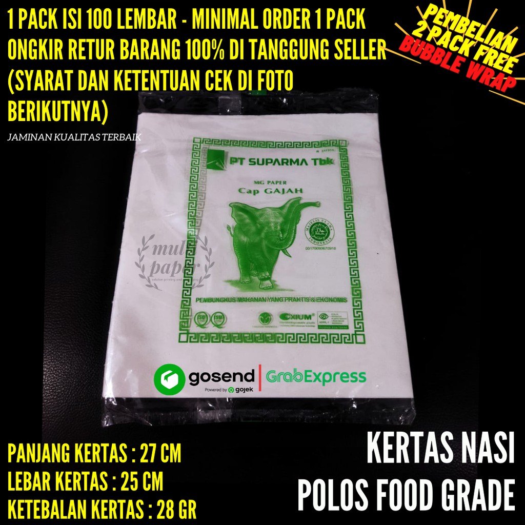 Jual Kertas Nasi / Kertas Nasi KFC / Kertas Kebab / Kertas Roti ...
