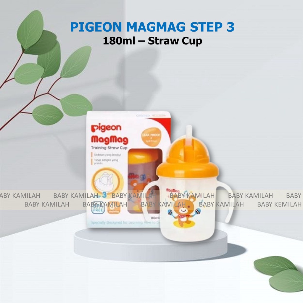 Jual Pigeon MagMag Step 3 Straw Cup 180ml Botol Minum Pigeon Sedotan