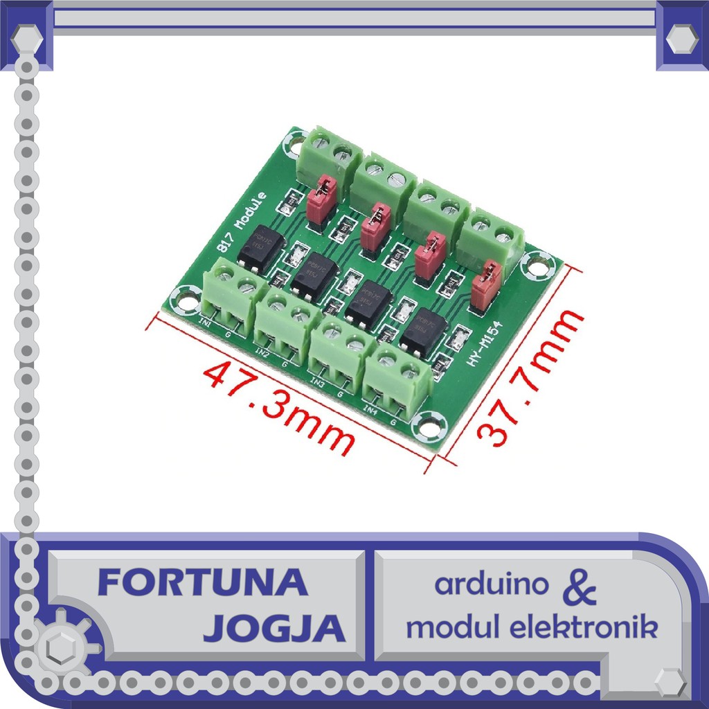 Jual Modul PC817 Optocoupler 4 Channel Konverter Isolation Adapter ...