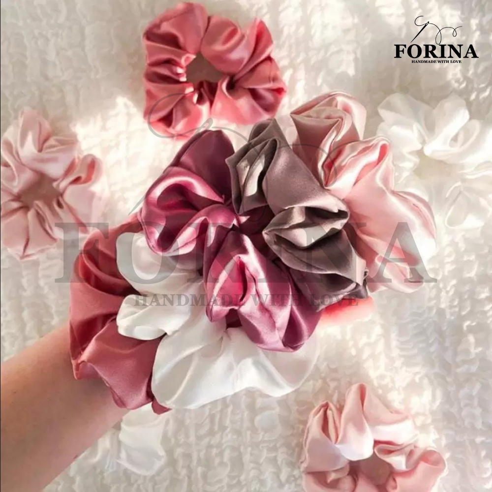 Jual Scrunchie ikat rambut cepol hijab / kuncir rambut kain scrunchie ...