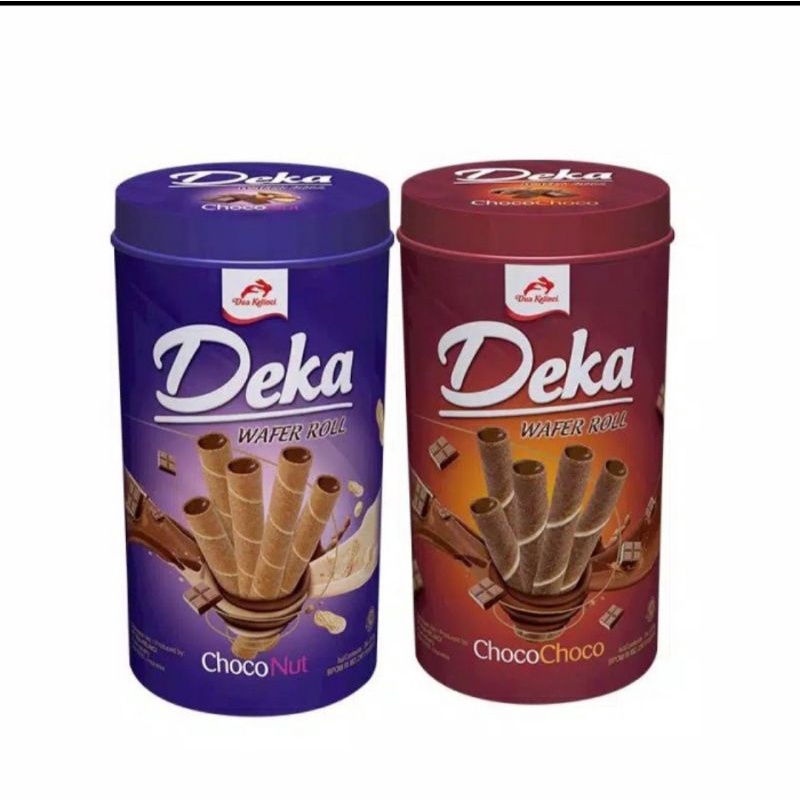 Jual Deka Wafer Roll Choco nut Tin 360gr/Deka Wafer Roll Choco Tin ...