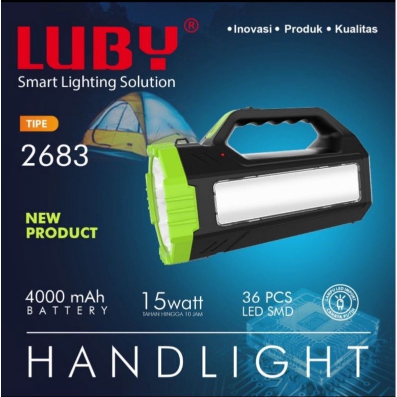 Jual Senter Besar Jarak Jauh 15 Watt LUBY Tipe L-2683 | Shopee Indonesia