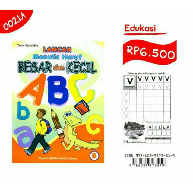 Jual Buku Anak Buku Belajar Lancar Menulis Huruf Besar Dan Kecil B ...