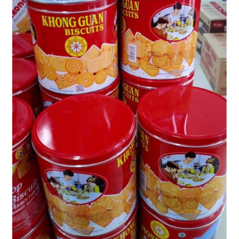 Jual Khong Guan Biscuit Kaleng Gram Merah Termurah Kaleng Bulat Red Khong Guan Assorted Red