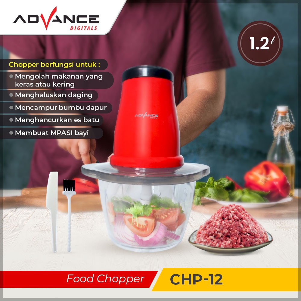 Jual ADVANCE CHP-12 Food Chopper Processor 1.2L Alat Penggiling Bumbu ...