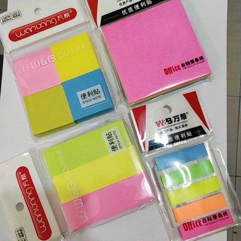Jual Kertas Memo Tempel Sticky Note Warna warni | Shopee Indonesia