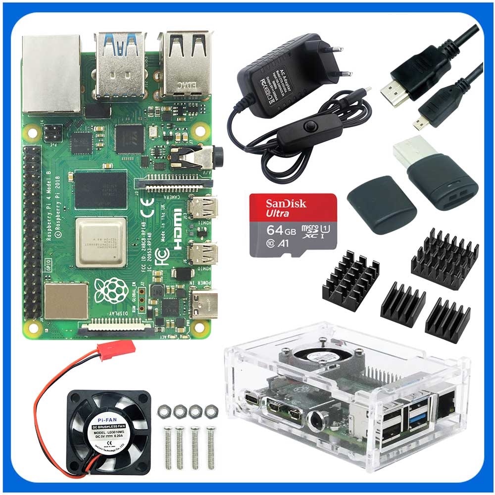 Jual PREORDER Raspberry Pi 4 Model B Kit + Aluminum Case + Heat Sink ...