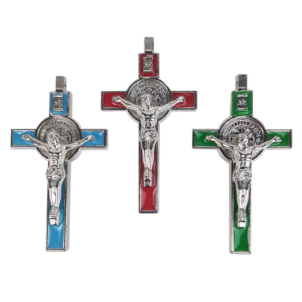 Jual Liontin Salib Medali Benedictus Corpus Patung Yesus Inri Logam ...