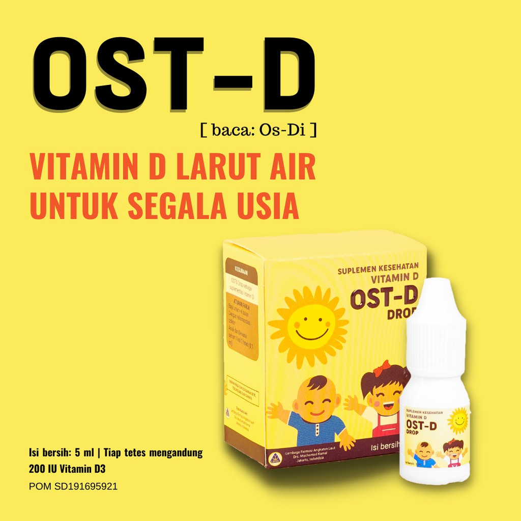 Jual OSTD Vitamin D Larut Air 200 IU D3 Aman Untuk Batita, Anak