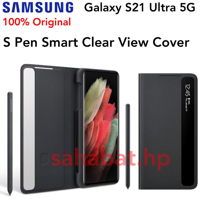 Original Samsung Galaxy S21 Ultra 5G S Pen Spen Smart Clear View Flip Cover  with Stylus
