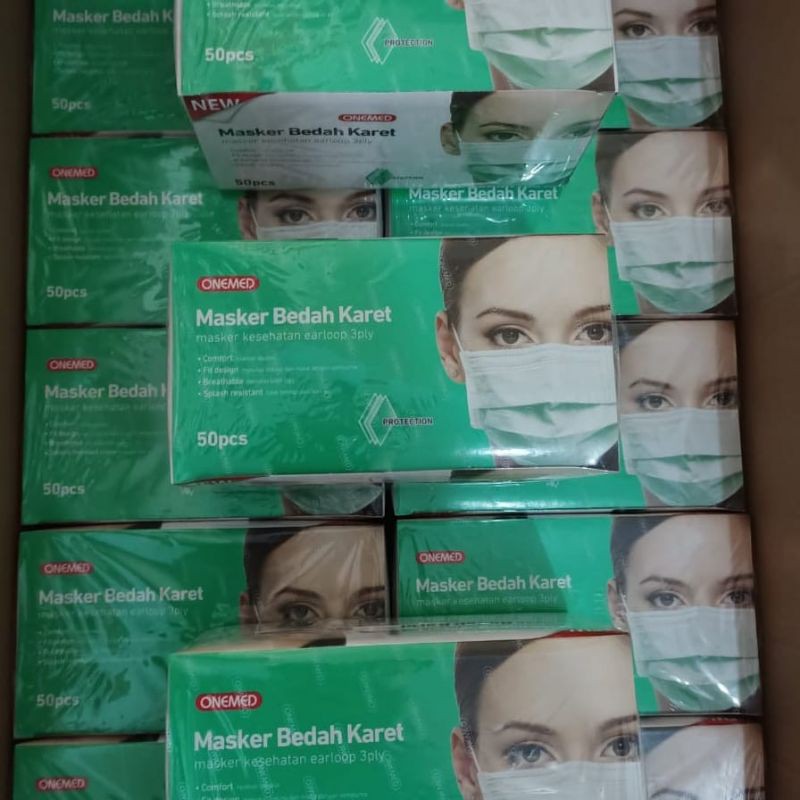 Jual Masker Onemed box Segel isi 50pcs / Masker Earloop / Onemed ...