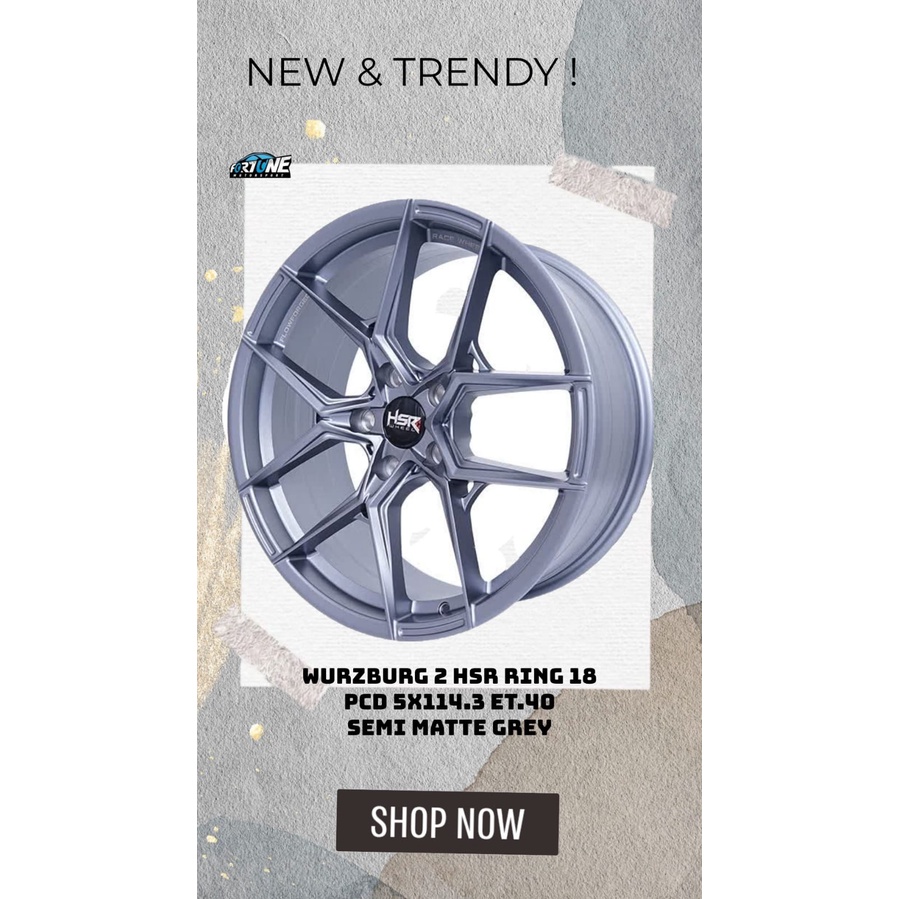 Jual VELG MOBIL RACING RING 18 WURZBURG 2 HSR PCD 5X114,3 MATTE GREY ...