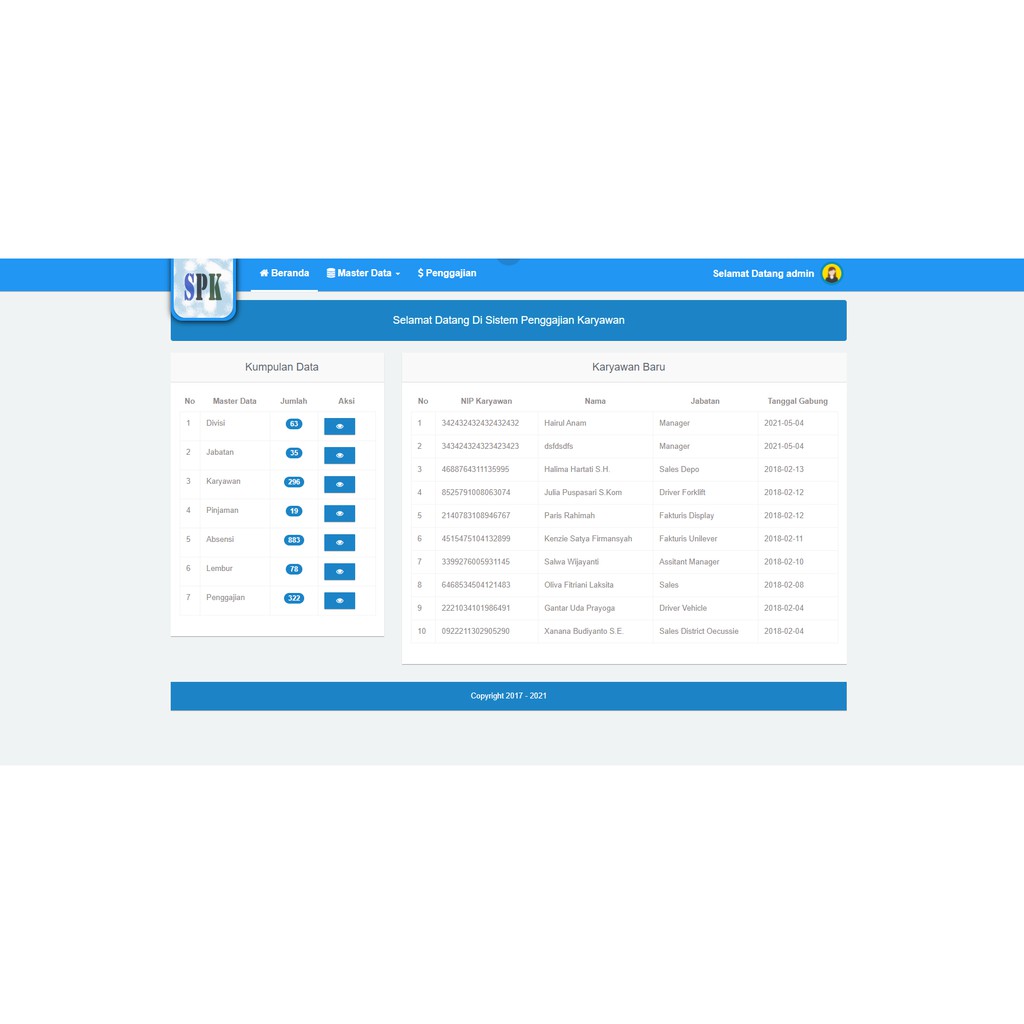 Jual Sistem Penggajian Karyawan Payroll Management System Codeigniter Shopee Indonesia 2065