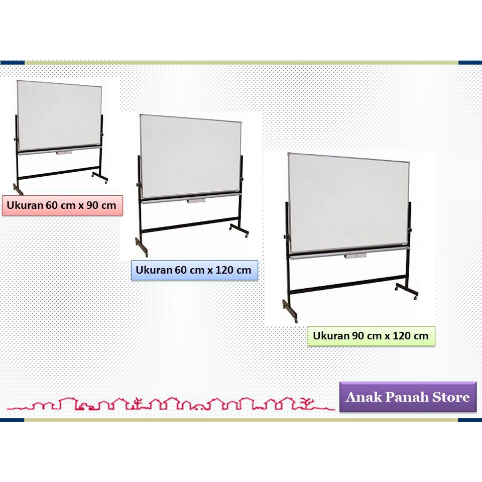 Jual Papan Tulis / White Board Magnetik Tiang + Roda 1 Sisi Sakura ...