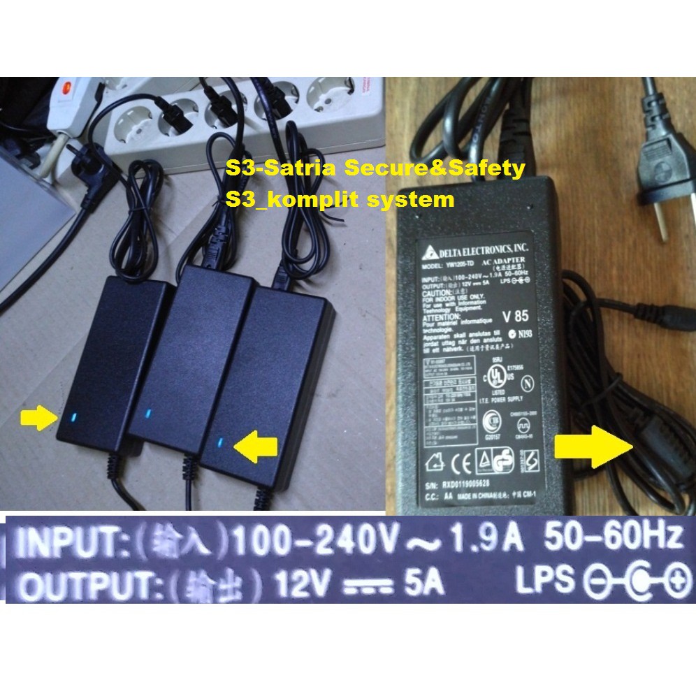 Jual ADAPTOR for LED LCD Monitor HP 2011X 2211X 2311X ( 12v 5a ...