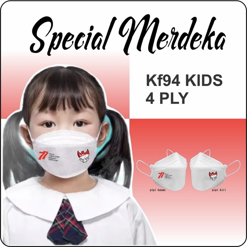 Jual Masker Merah Putih Anak KF94 Kids [Edisi Kemerdekaan, HUT RI ...