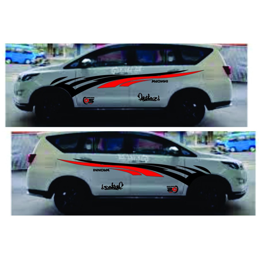 Jual promo stiker mobil innova cutting stiker mobil innova stipe mobil ...