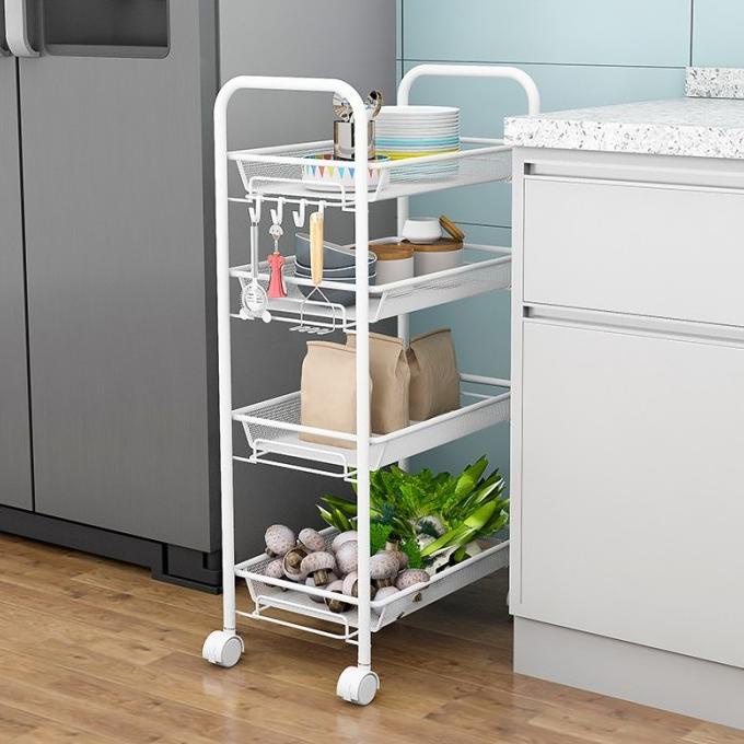 Jual Rak Trolly Roda Tray Wheel Rack 4 Susun W963 - Putih Mylencirus ...