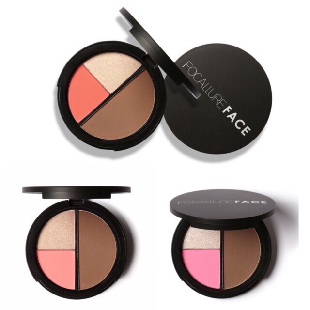 Jual (BONUS Eyeshadow) Focallure Trio Blush On / Highlight & Contour