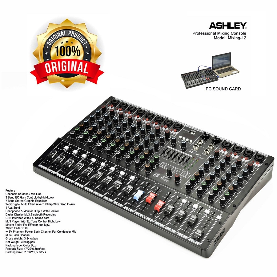 Jual Mixer Ashley Mixing 12 / Ashley Mixing12 Original 12 Channel ...