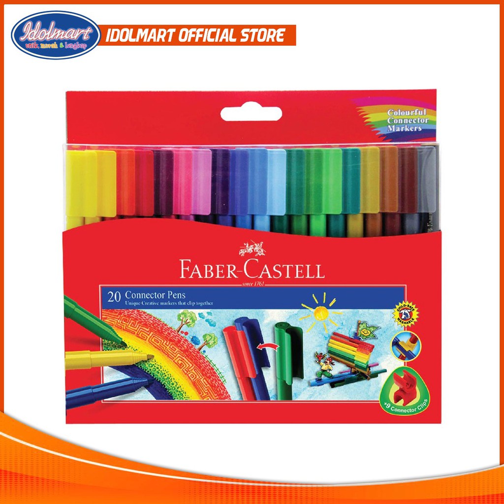 Jual IDOLMART Faber Castell Connector Pen 20 Warna Faber Castell