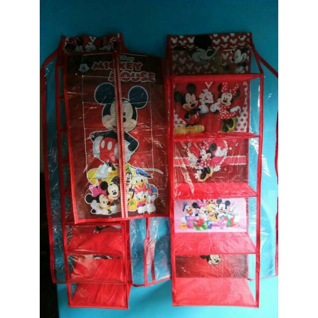 Jual 3in 1 resleting tas, rak sepatu dan rak jilbab mickey mouse ...