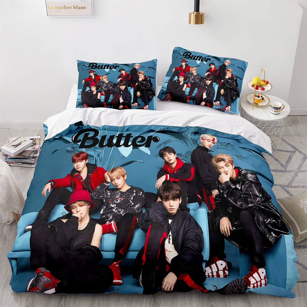 BTS Butter Bedding Set Selimut Sarung Bantal Duvet Cover KPop K-Pop Korean  Boyband Bangtan Boys ARMY