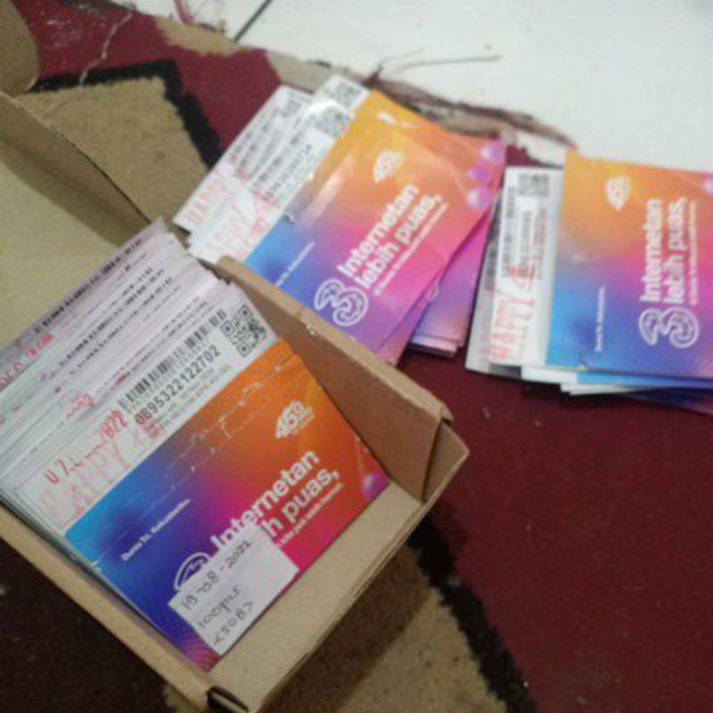 Jual kartu 3 bekas ca mpur rendem sesui setok barang sudah tidak aktip ...