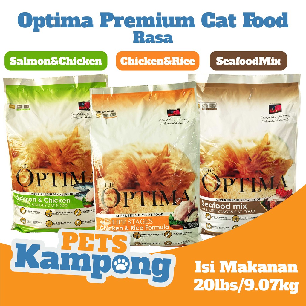 Jual OPTIMA Makanan Kucing optima ukuran 9 kg 20 lbs Shopee