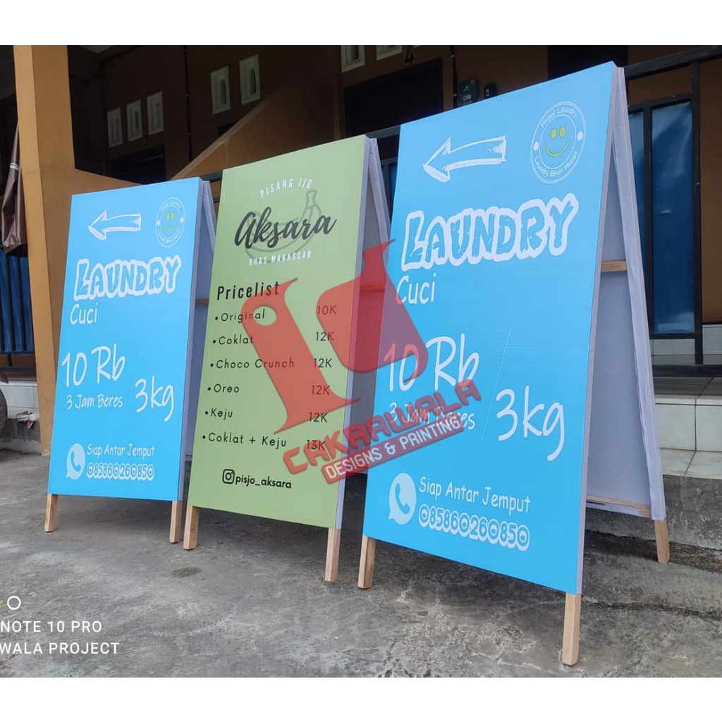 Jual Stand Banner Laundry Standing Banner Kayu Ukuran X