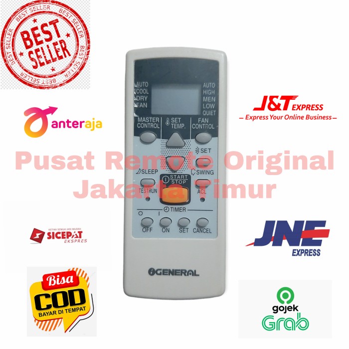 Jual REMOTE REMOT AC GENERAL AR-JE6 ORIGINAL ASLI | Shopee Indonesia