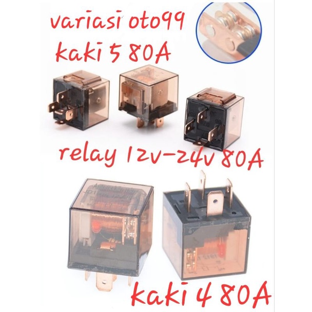 Jual Relay Klakson Relay Transparan 4 Kaki 5 Kaki 12V & 24 Volt 80A Shopee Indonesia