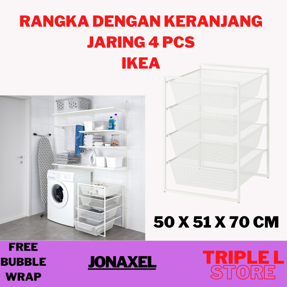 Jual Rangka Rak Besi Dengan Keranjang Besi 4 Susun Serbaguna IKEA ...