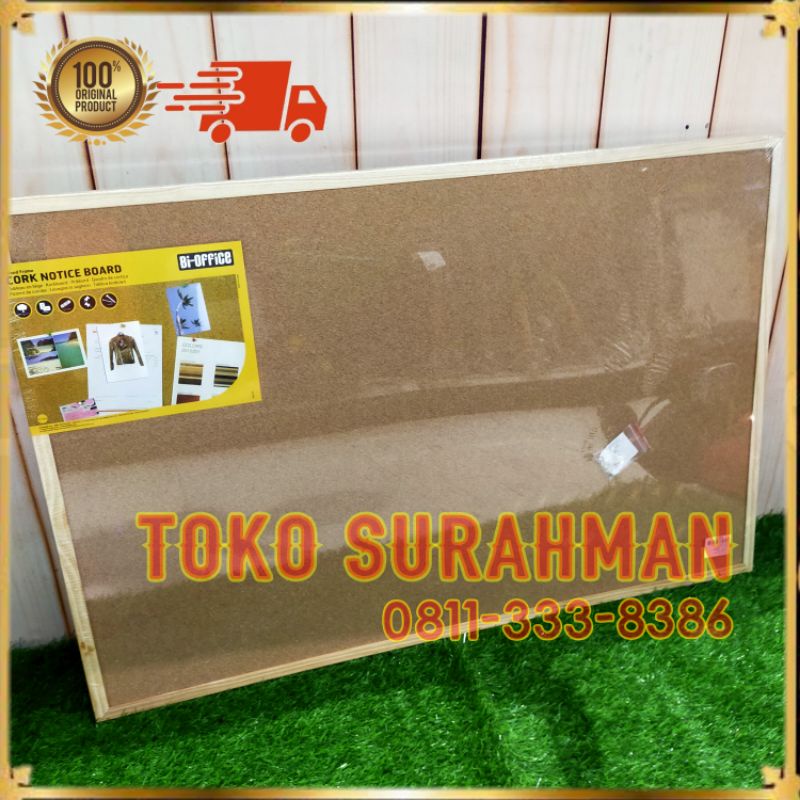 Jual Papan Buletin BiSilque Cork Board Fibre 40×30/60×45/90×60/120×90