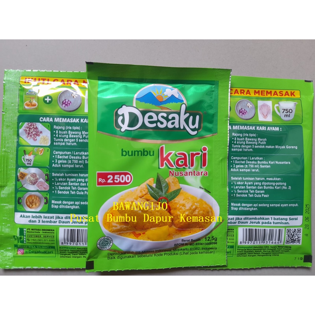 Jual Bumbu Rempah Asli Desaku Bubuk Kari 12 5gr Shopee Indonesia