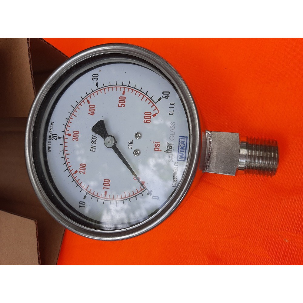 Jual WIKA Pressure Gauge Bourdon Tube Stainless Steel 0-40 Kg/cm2 (bar ...