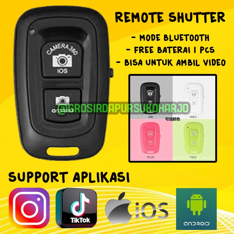 Jual REMOTE KAMERA SELFIE SELFI SHUTTER BLUETOOTH REMOT HP HANDPHONE ...