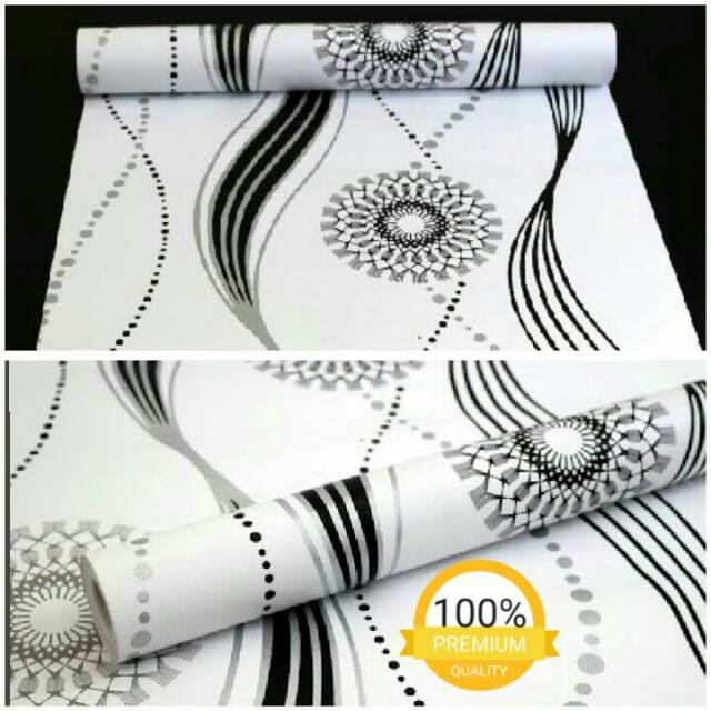 Jual Grosir Murahwallpaper Sticker Dinding Putih Salur Hitam Ruang Tamu Kamar Dan Kantor 5590