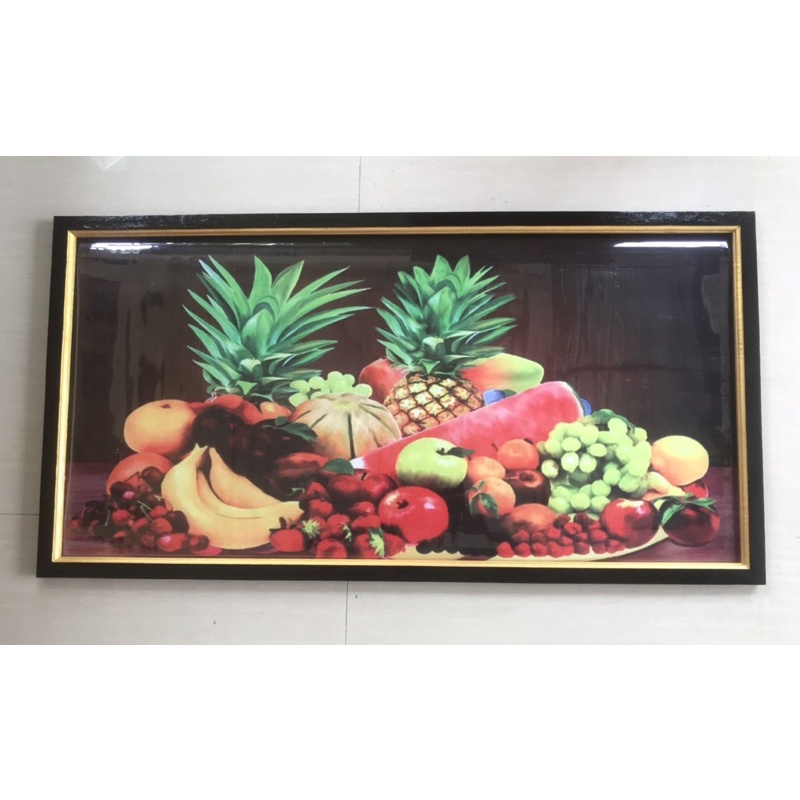 Jual Hiasan Dinding Cetak Gambar Lukisan Buah Buahan Plus Bingkai Ukuran 50cm X 100cm Shopee 