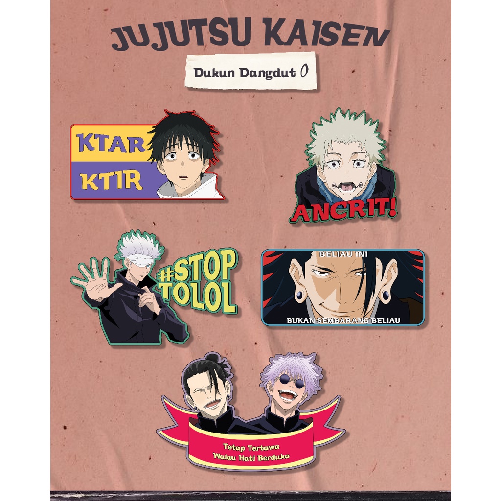 Jual Jujutsu Kaisen Dukun Dangdut Sticker (satuan) | Shopee Indonesia
