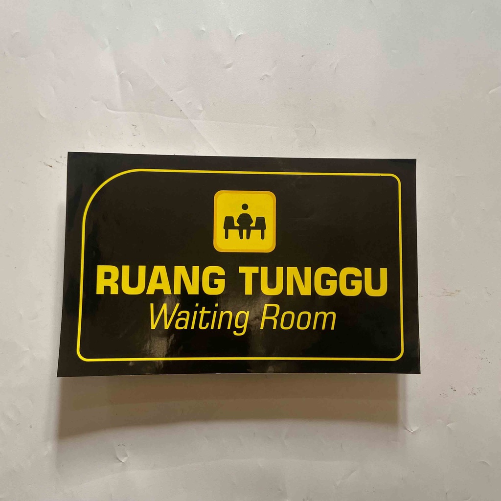 Jual Stiker Ruang Tunggu, Sticker ruang Tunggu, Laminasi Glossy