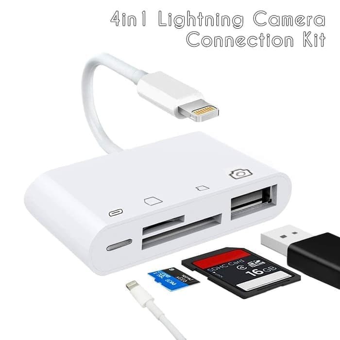 Jual Lightning to 4 in 1 Camera Card Reader Connection Kit OTG ...
