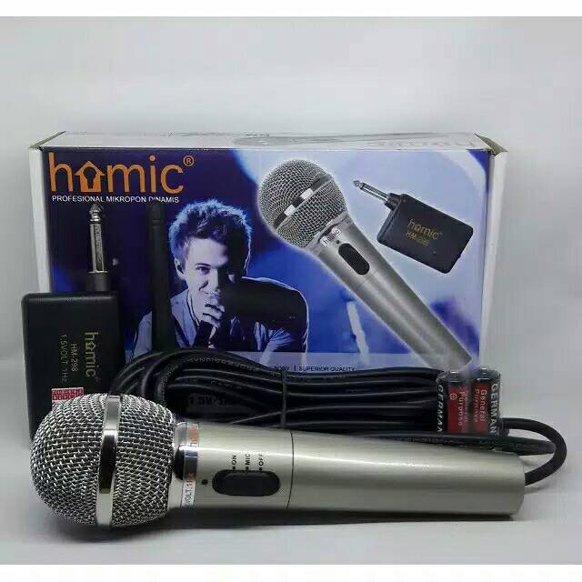 Jual Mic Homic HM-298 (Mic Wireless Engkel bahan stanlist) | Shopee ...