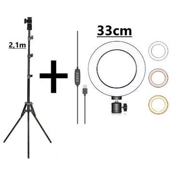 Paket Ring Light Led 26cm Tripod 2.1 Meter Lampu Selfie Led 20cm 26cm 33cm Make Up Lampu Ring
