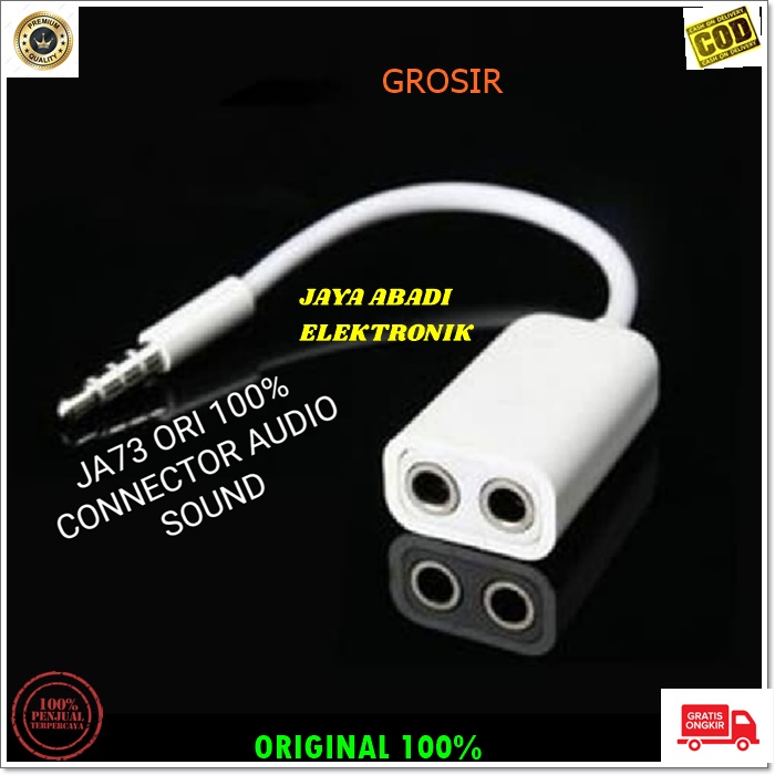 Jual J73 ORIGINAL SPLITTER JEK KONEKTOR JACK AUX 3.5 MM AUDIO HEADSET ...