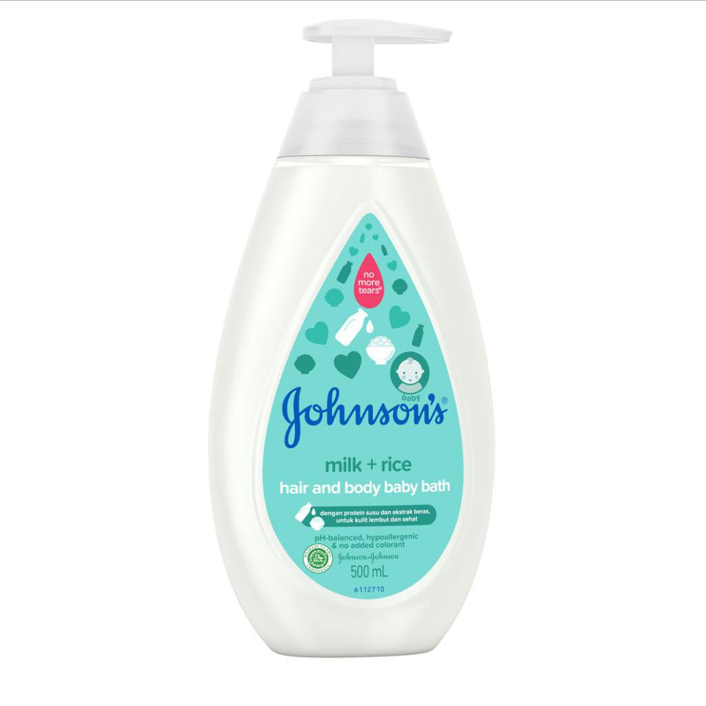Jual Johnsons Baby Milk + Rice Hair & Body Baby Bath | Shopee Indonesia